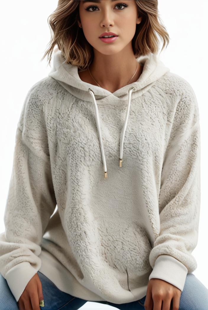 plus size casual hoodie women s plus solid ribbed long sleeve slight stretch hoodie drawstring sweatshirt 118666