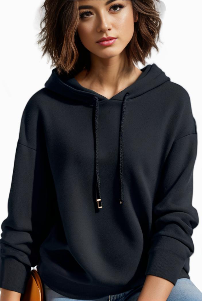 plus size casual hoodie women s plus solid ribbed long sleeve slight stretch hoodie drawstring sweatshirt 118673