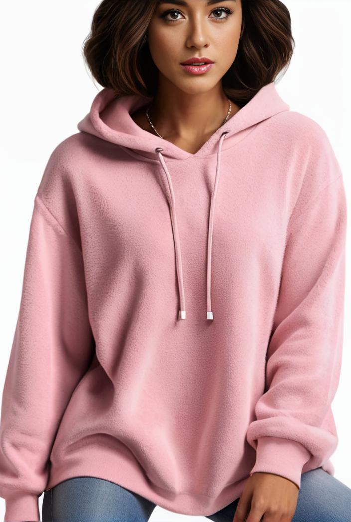 plus size casual hoodie women s plus solid ribbed long sleeve slight stretch hoodie drawstring sweatshirt 118681