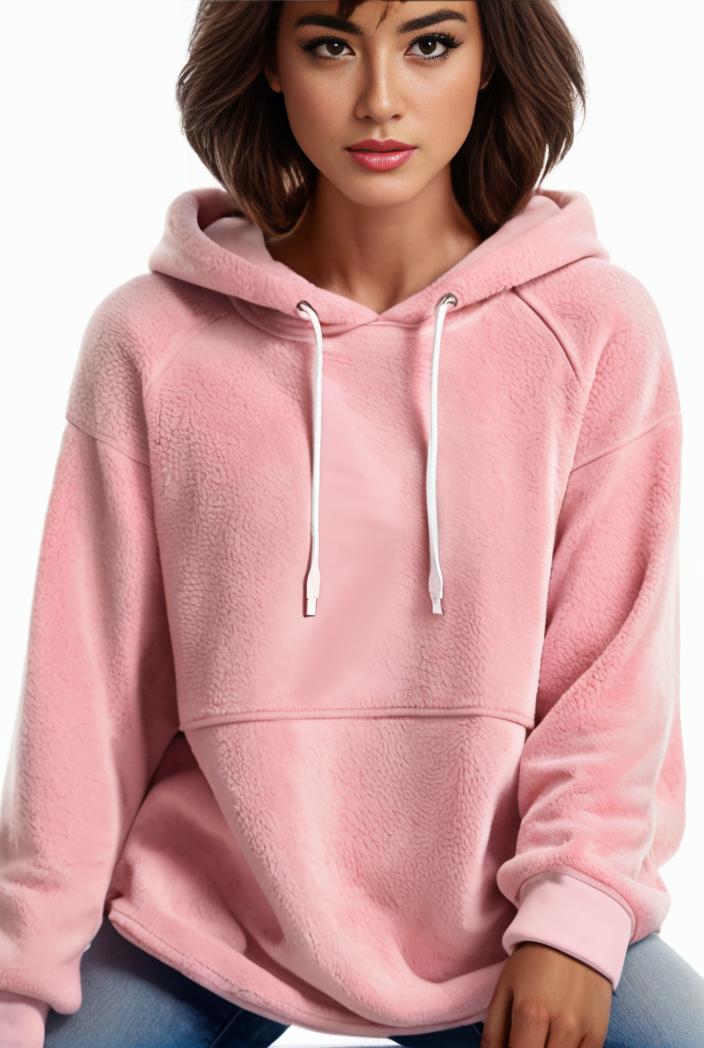 plus size casual hoodie women s plus solid ribbed long sleeve slight stretch hoodie drawstring sweatshirt 118682