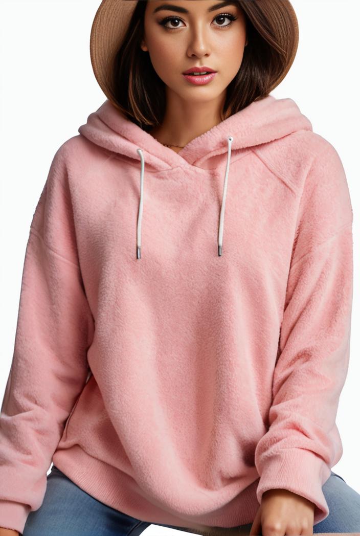 plus size casual hoodie women s plus solid ribbed long sleeve slight stretch hoodie drawstring sweatshirt 118683