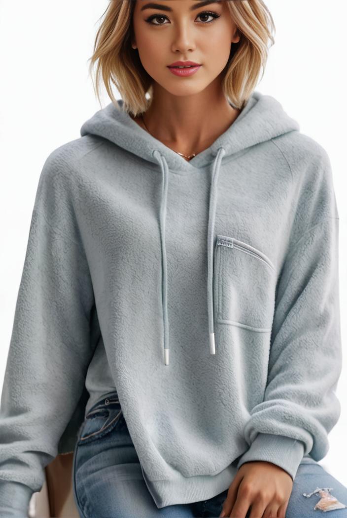 plus size casual hoodie women s plus solid ribbed long sleeve slight stretch hoodie drawstring sweatshirt 118692