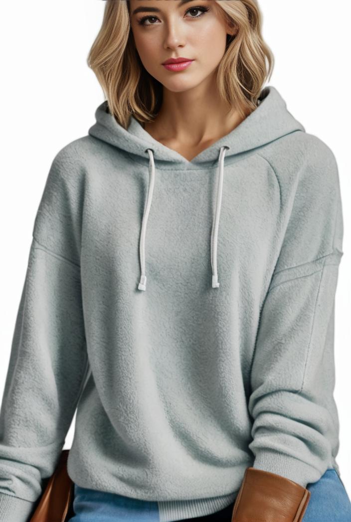 plus size casual hoodie women s plus solid ribbed long sleeve slight stretch hoodie drawstring sweatshirt 118693
