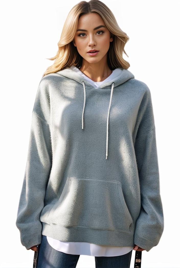 plus size casual hoodie women s plus solid ribbed long sleeve slight stretch hoodie drawstring sweatshirt 118697