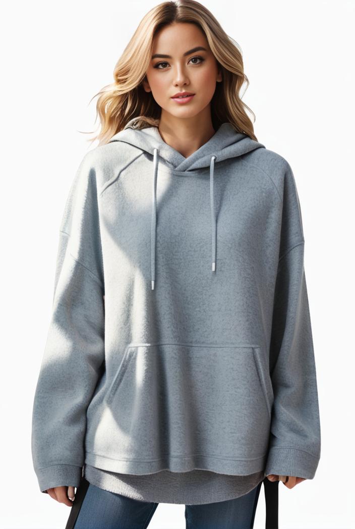 plus size casual hoodie women s plus solid ribbed long sleeve slight stretch hoodie drawstring sweatshirt 118703