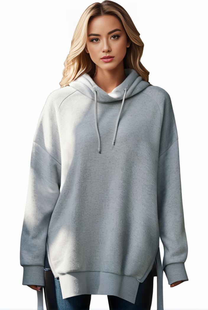 plus size casual hoodie women s plus solid ribbed long sleeve slight stretch hoodie drawstring sweatshirt 118704