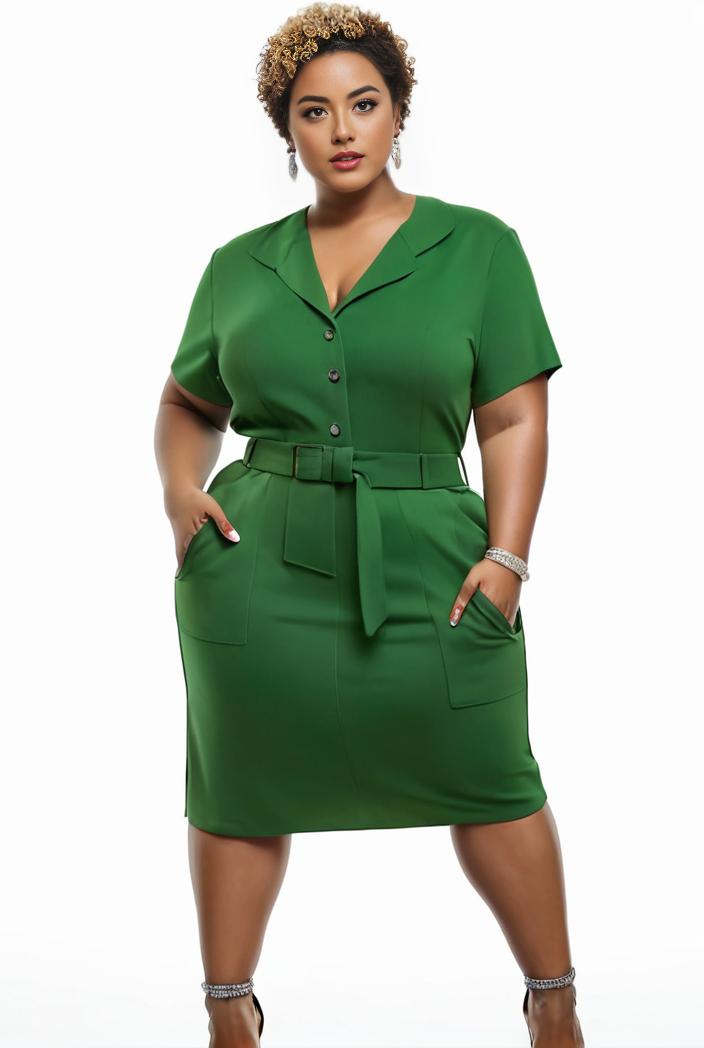 plus size faith letter print short sleeve midi dress with pockets women s plus slight stretch casual dress 118981
