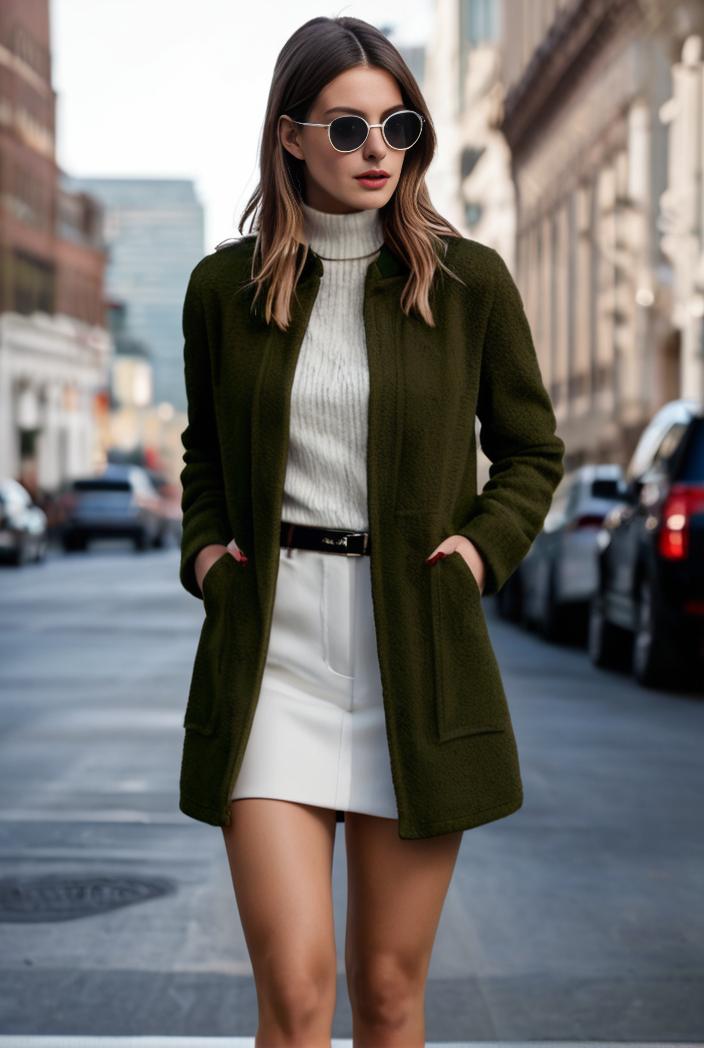 elegant solid stand collar pocket open front long sleeve blazer 106538