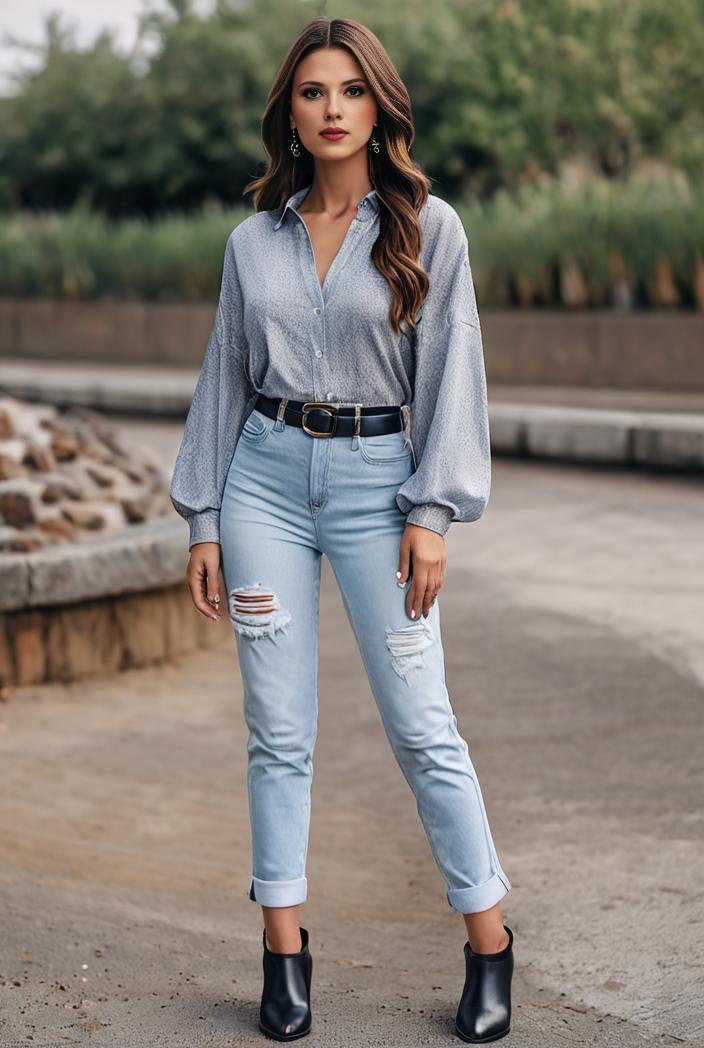 ripped light blue skinny jeans with frayed distressed legs 105603