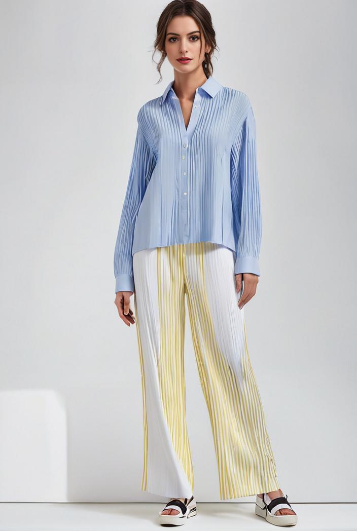 pleated high waist commuting temperament maxi dress 110259