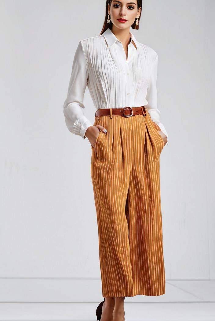 pleated high waist commuting temperament maxi dress 110273