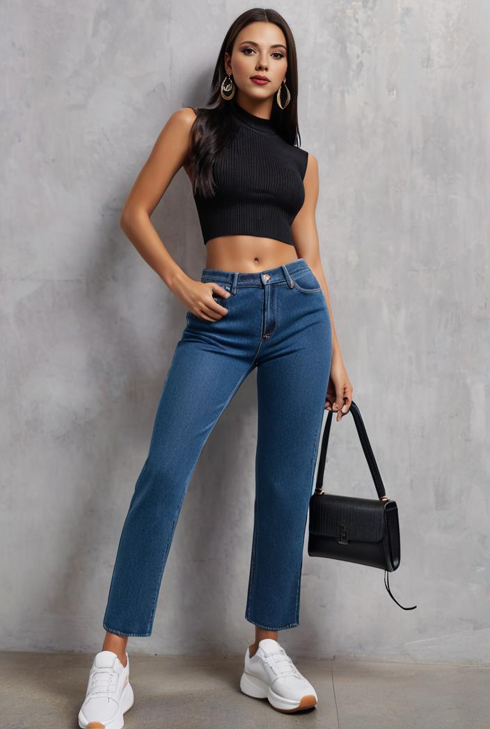 slim fit drawstring denim jeans with elastic waist for women 109764