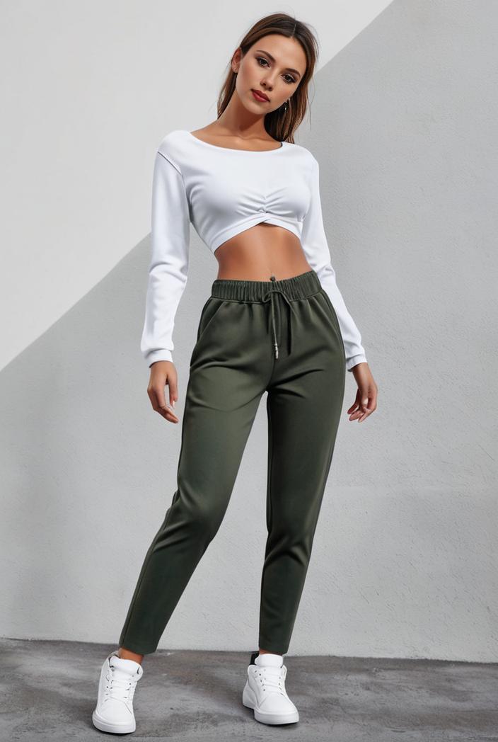 slim fit drawstring denim jeans with elastic waist for women 109771