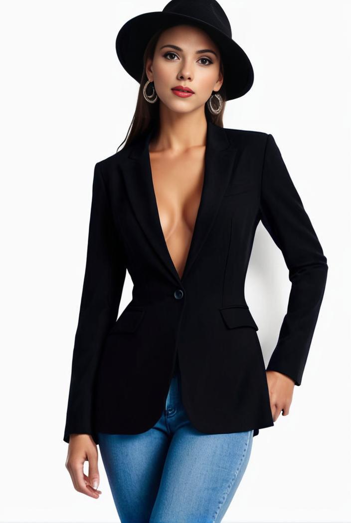 solid blazer with tie back and casual lapel long sleeve outerwear for women 109808