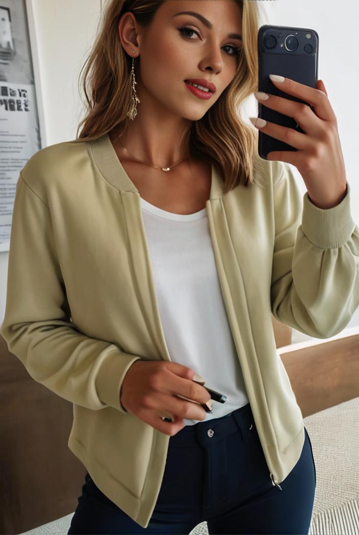 sophisticated split front blazer with long sleeves 110719