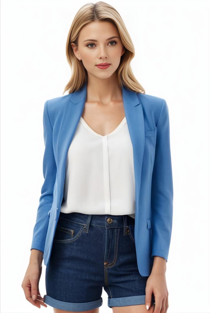 sophisticated split front blazer with long sleeves 110730