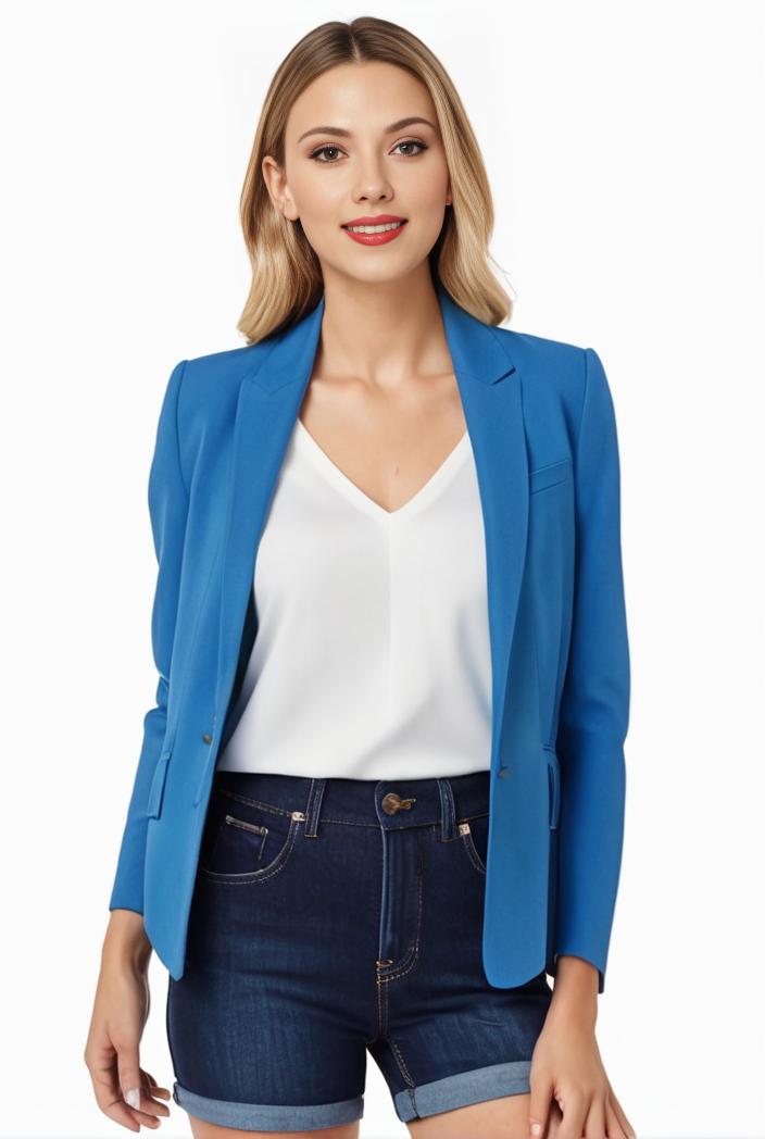 sophisticated split front blazer with long sleeves 110736