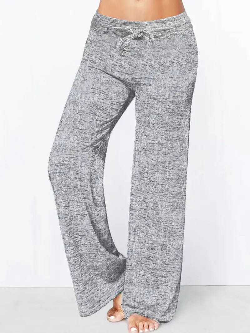 Relaxed Fit Drawstring Trousers, Loose Fit Pants Ideal for Spring & Autumn, Women's Apparel