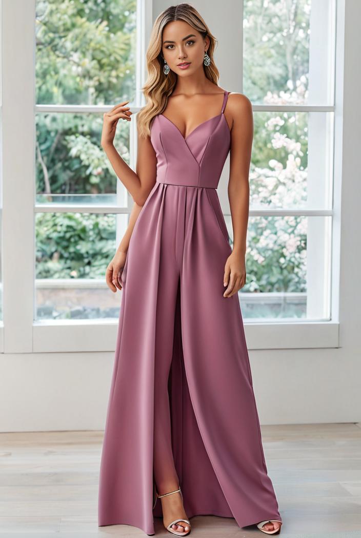 convertible chiffon lace open back spaghetti straps bridesmaid dress 129838