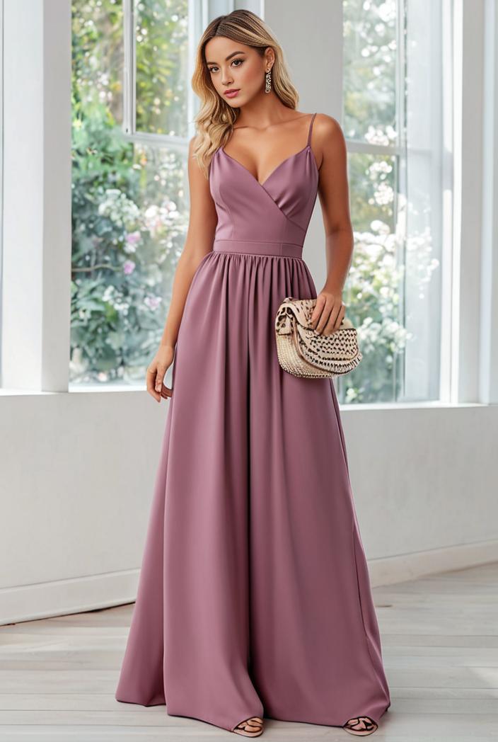 convertible chiffon lace open back spaghetti straps bridesmaid dress 129862