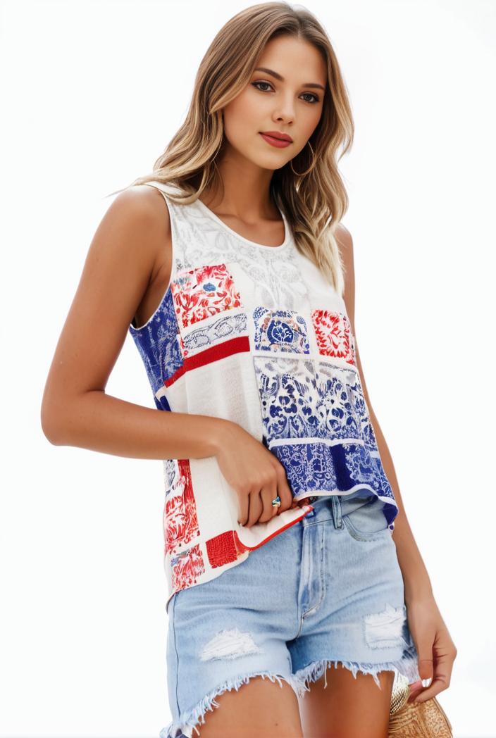 plus size boho tank top women s plus paisley print square neck medium stretch ruched tank top 100259