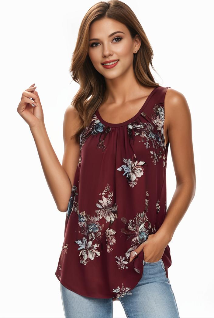plus size boho tank top women s plus paisley print square neck medium stretch ruched tank top 100288