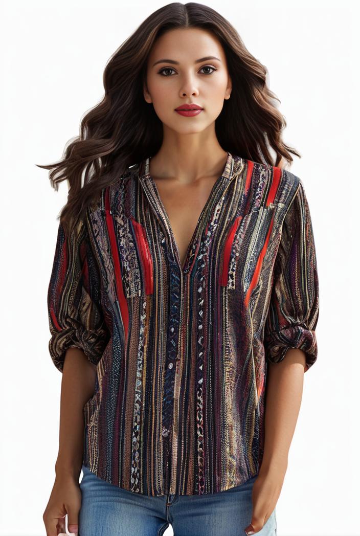 plus size boho top women s plus allover paisley print half sleeve v neck slight stretch top 100300