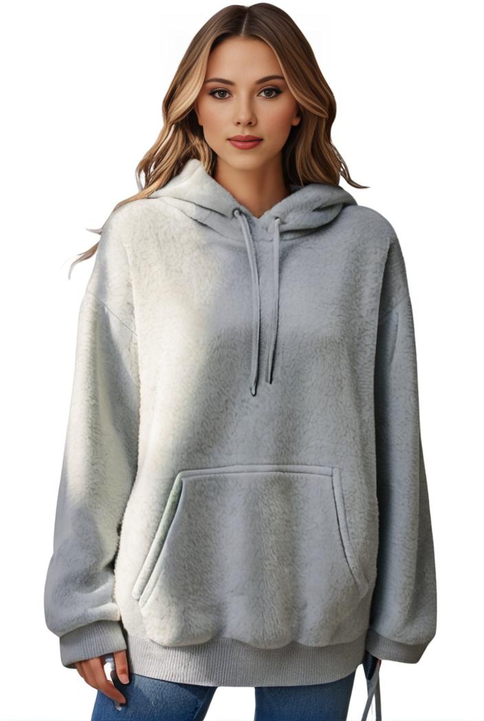 plus size casual hoodie women s plus solid ribbed long sleeve slight stretch hoodie drawstring sweatshirt 100458