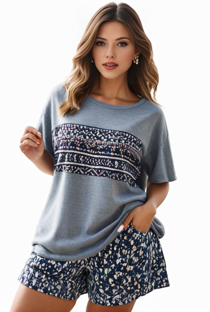 plus size casual pajama two piece set women s plus leopard heart print short sleeve tee shorts pajama 2 piece set 100557