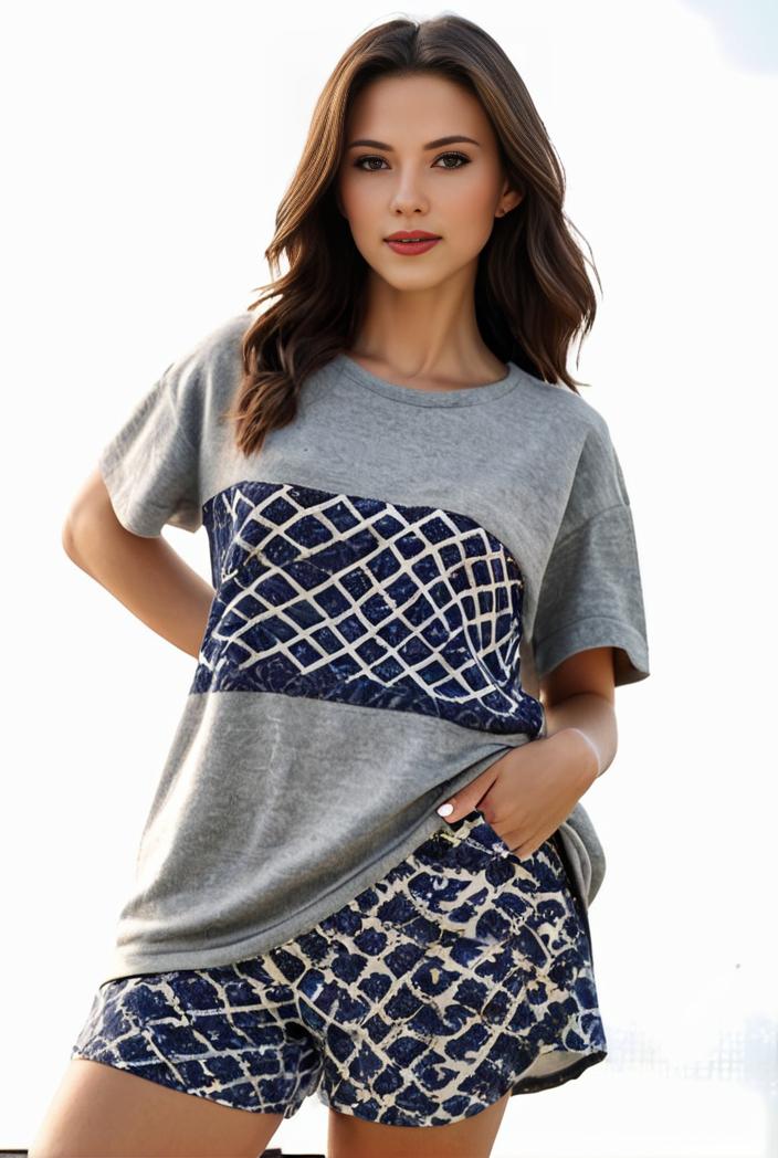 plus size casual pajama two piece set women s plus leopard heart print short sleeve tee shorts pajama 2 piece set 100562