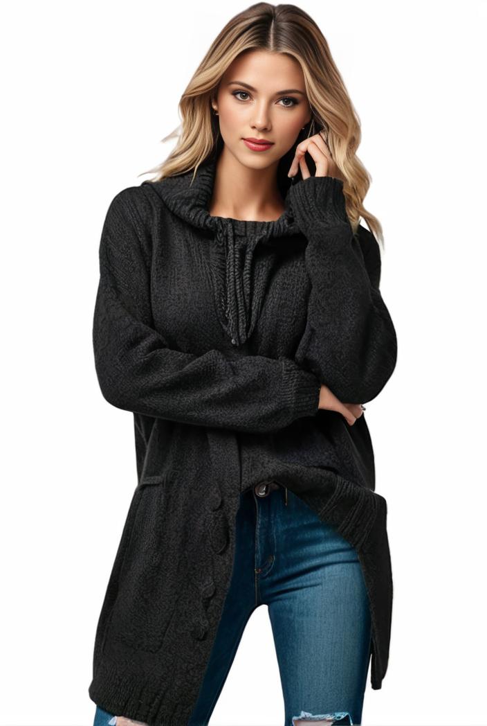 plus size casual sweater women s plus solid tassel trim long sleeve cowl neck high stretch jumper 100640