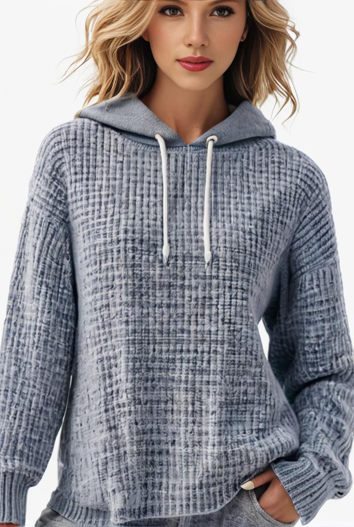 plus size casual sweatshirt women s plus solid waffle long sleeve drawstring hooded pullover sweatshirt with kangaroo pockets casual tops for fall winter women s clothing 100798