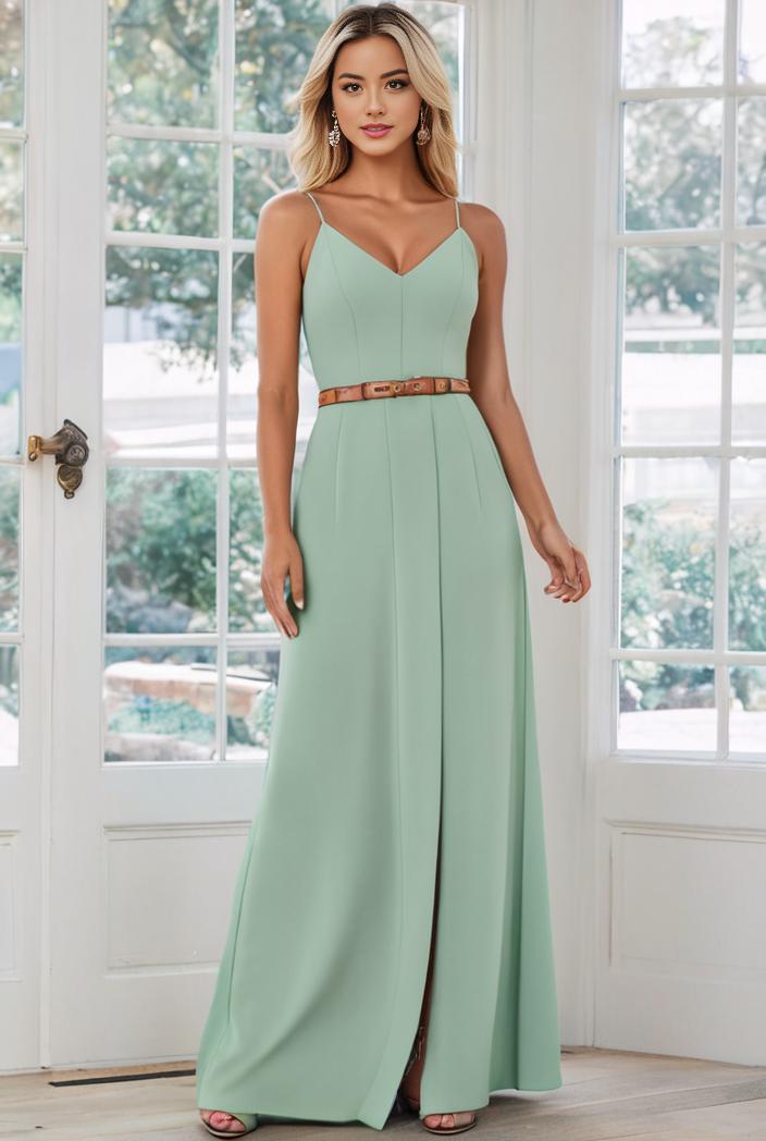 flowy chiffon one shoulder with three straps bridesmaid dress 134118