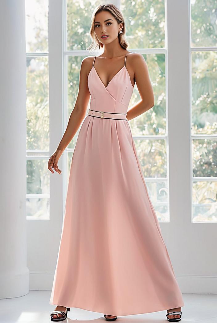 flowy chiffon one shoulder with three straps bridesmaid dress 134123