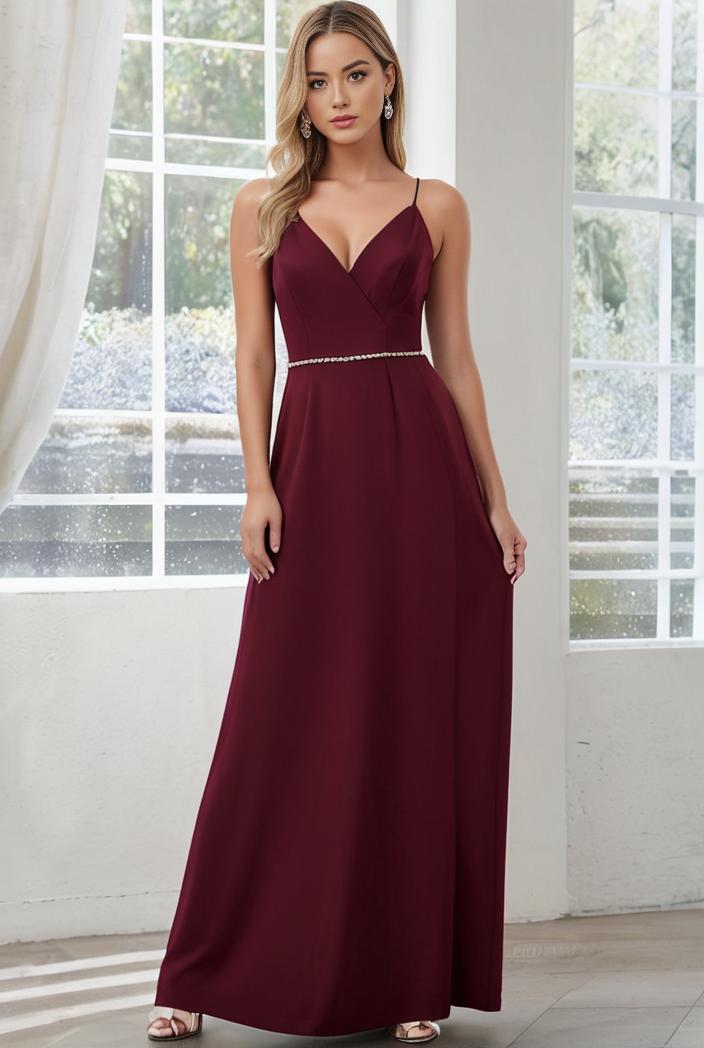 flowy chiffon one shoulder with three straps bridesmaid dress 134140
