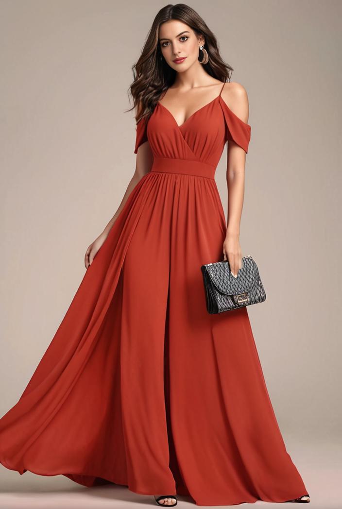 convertible chiffon lace open back spaghetti straps bridesmaid dress 122303