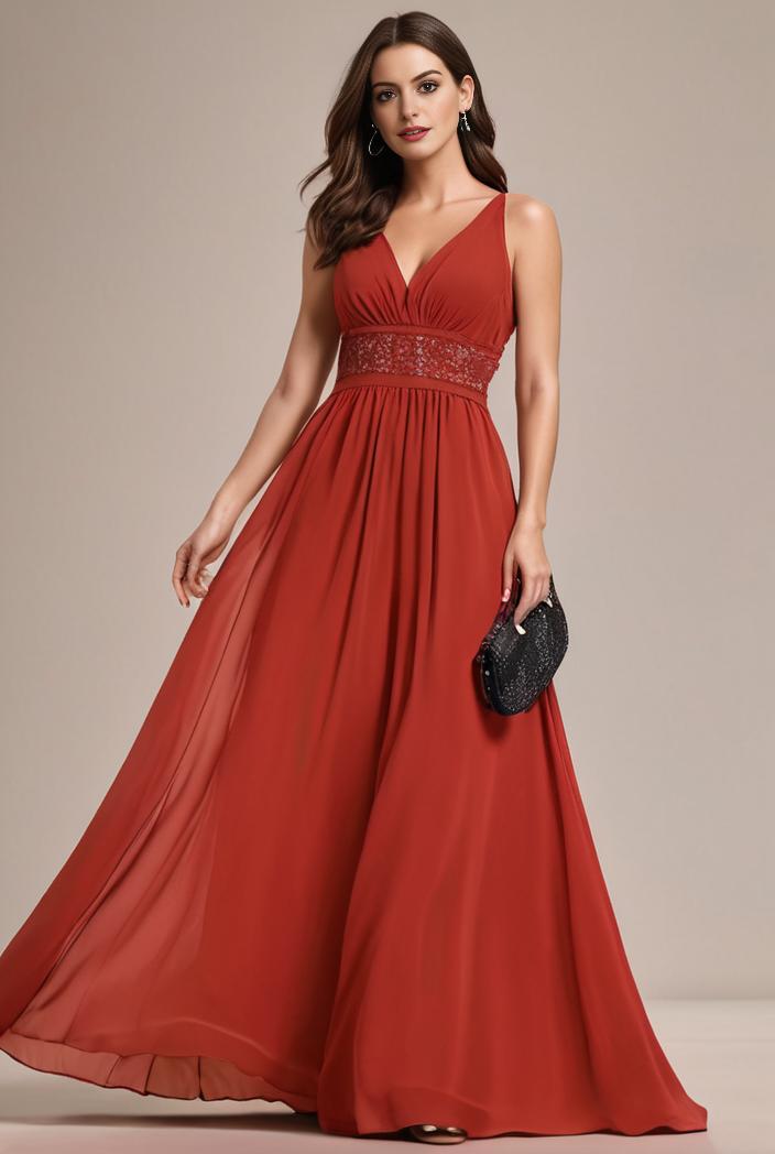 convertible chiffon lace open back spaghetti straps bridesmaid dress 122304