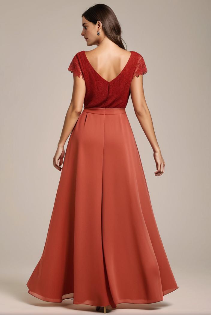 convertible chiffon lace open back spaghetti straps bridesmaid dress 122319