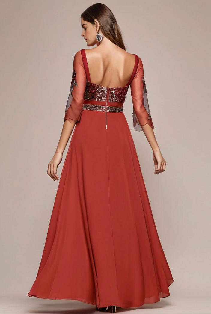 convertible chiffon lace open back spaghetti straps bridesmaid dress 122320