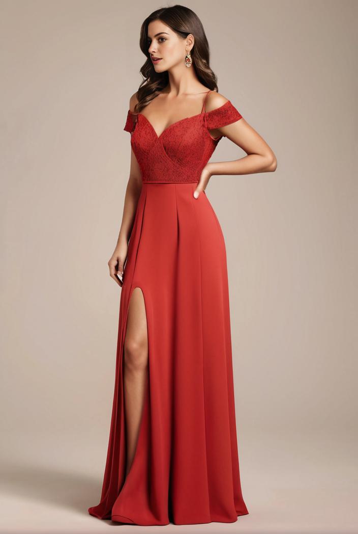 convertible chiffon lace open back spaghetti straps bridesmaid dress 122327