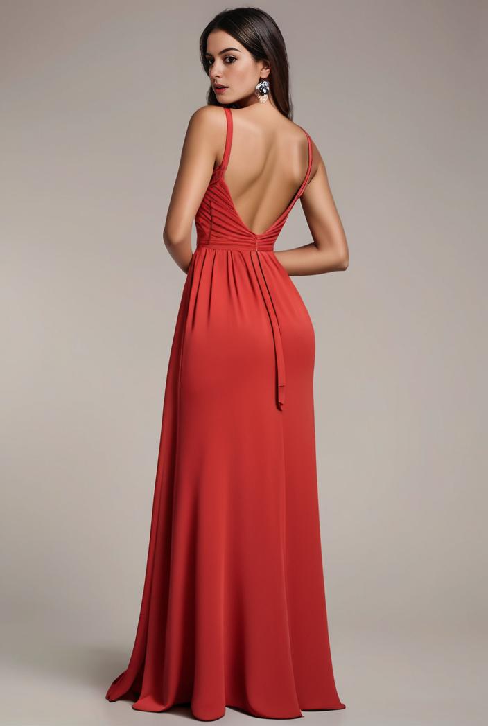 convertible chiffon lace open back spaghetti straps bridesmaid dress 122333