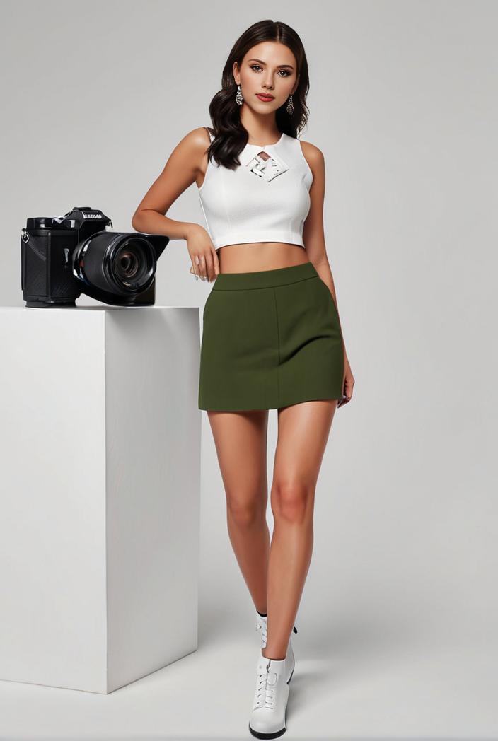 y2k kpop style denim skirt with double button closure and flap pockets 118209