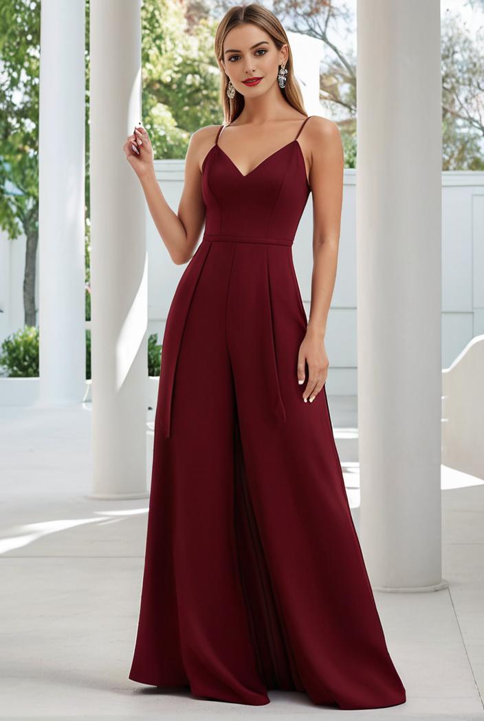 convertible chiffon lace open back spaghetti straps bridesmaid dress 122374
