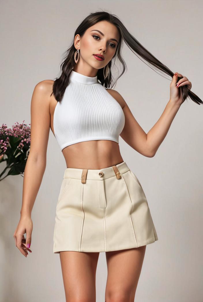 y2k kpop style denim skirt with double button closure and flap pockets 118219