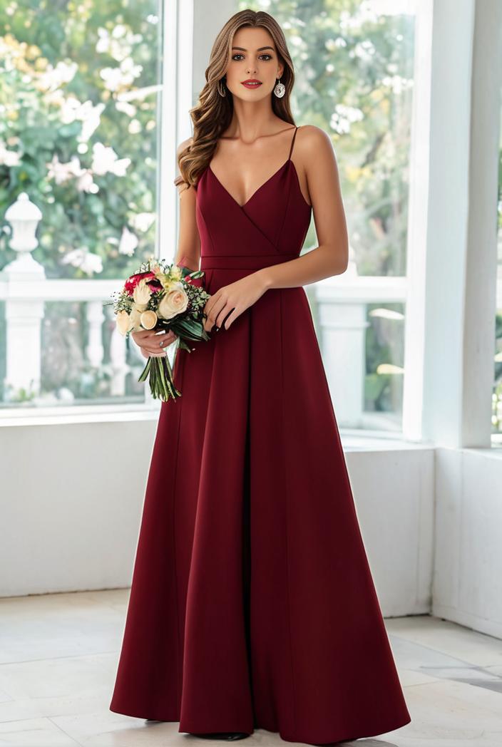 convertible chiffon lace open back spaghetti straps bridesmaid dress 122383