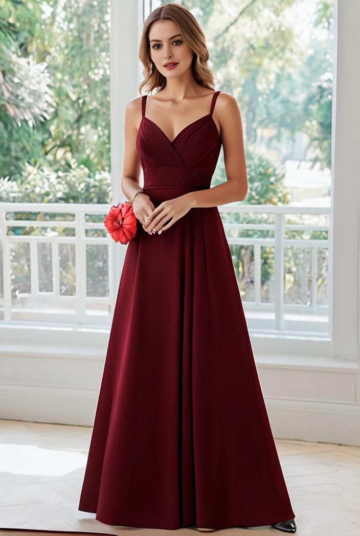 convertible chiffon lace open back spaghetti straps bridesmaid dress 122384
