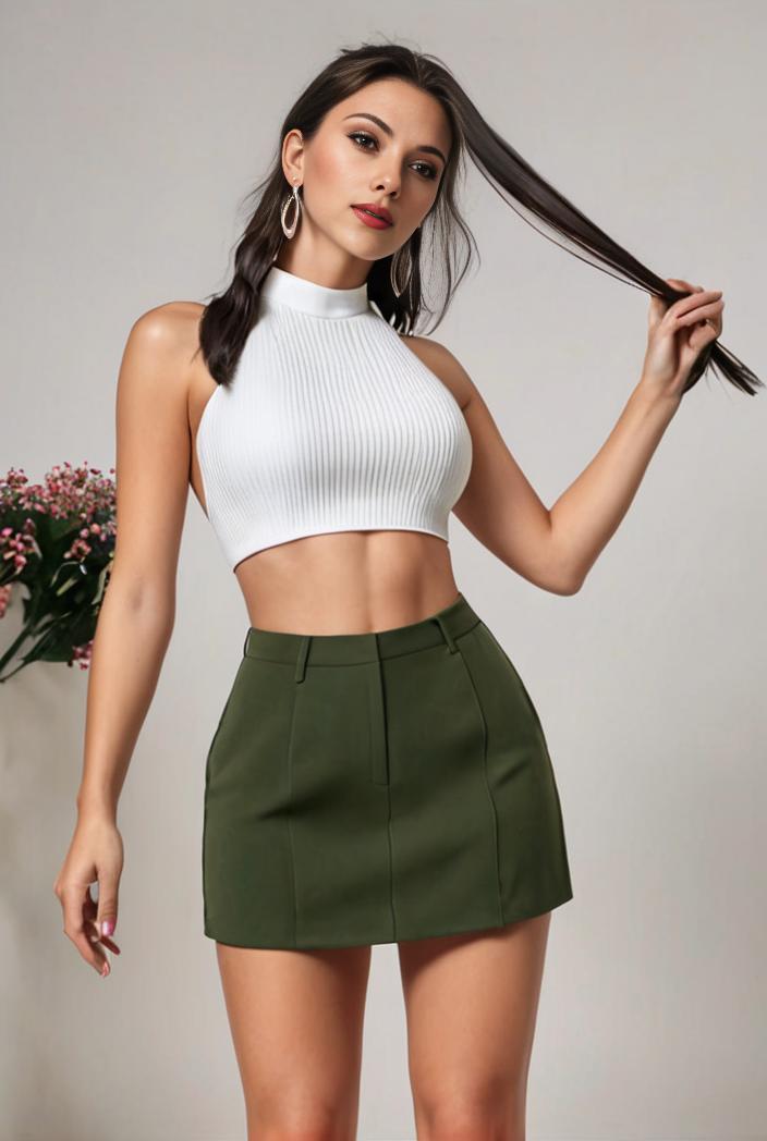 y2k kpop style denim skirt with double button closure and flap pockets 118251