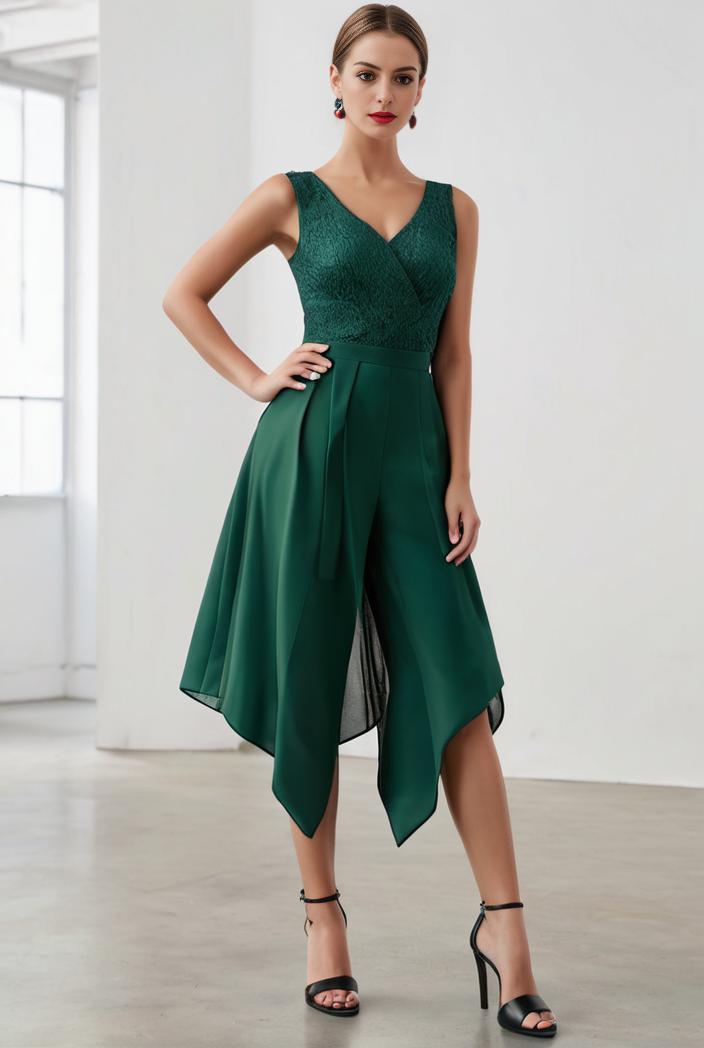 deep v neck lace chiffon bridesmaid dress with asymmetrical hem 123117
