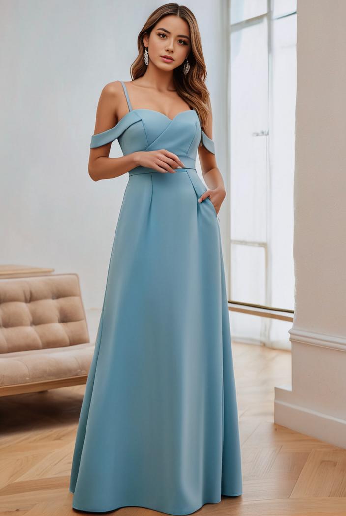 off shoulder spaghetti strap a line maternity dress 136075