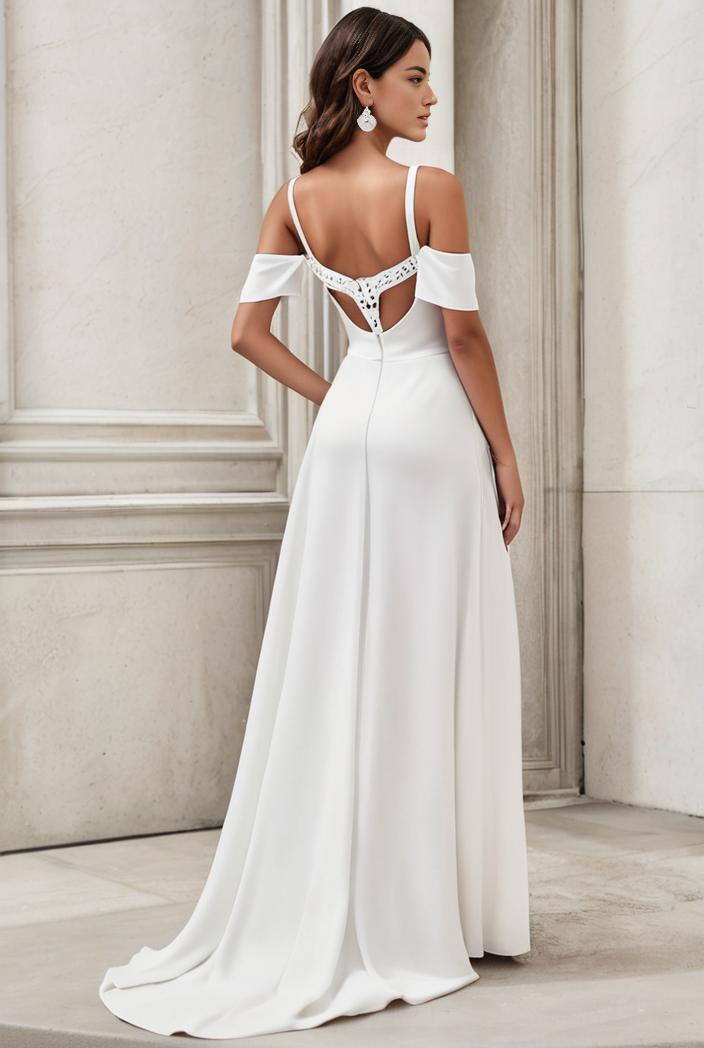 off shoulder spaghetti strap a line maternity dress 136089